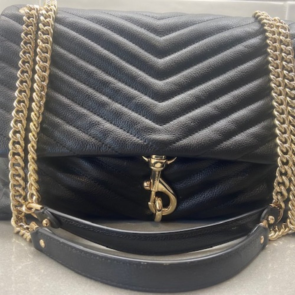 Rebecca Minkoff Edie Flap Shoulder Bag in Black